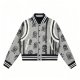 Women's Gray Skull & Crossbones Print Varsity Jacket