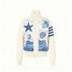 Women's Cream Nautical Starfish & Shell Quilted Bomber Jacket